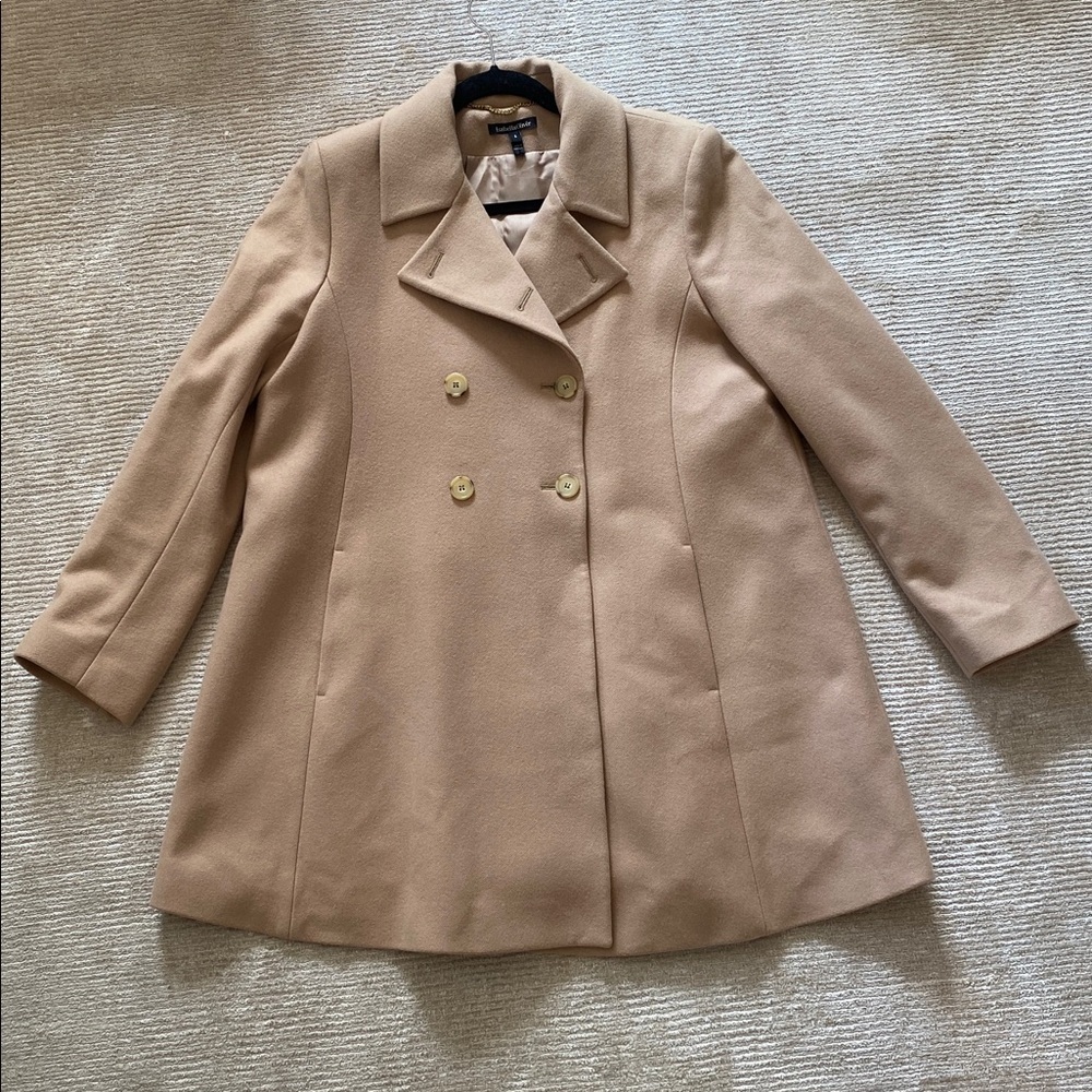 Isabella Oliver Maternity Camel Peacoat Pea Coat Double Breasted Size 12 - Picture 3 of 14